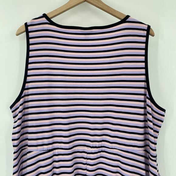 Torrid Striped Mini Dress Fit & Flare Jersey Knit Snaps Up Purple Plus Womens 3X - Picture 5 of 9